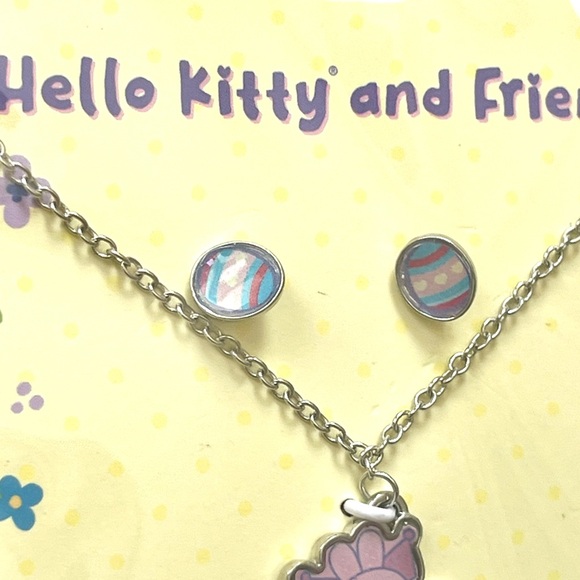🆕 🎉 hello kitty & friends easter egg necklace & easter egg earrings set - Picture 6 of 16